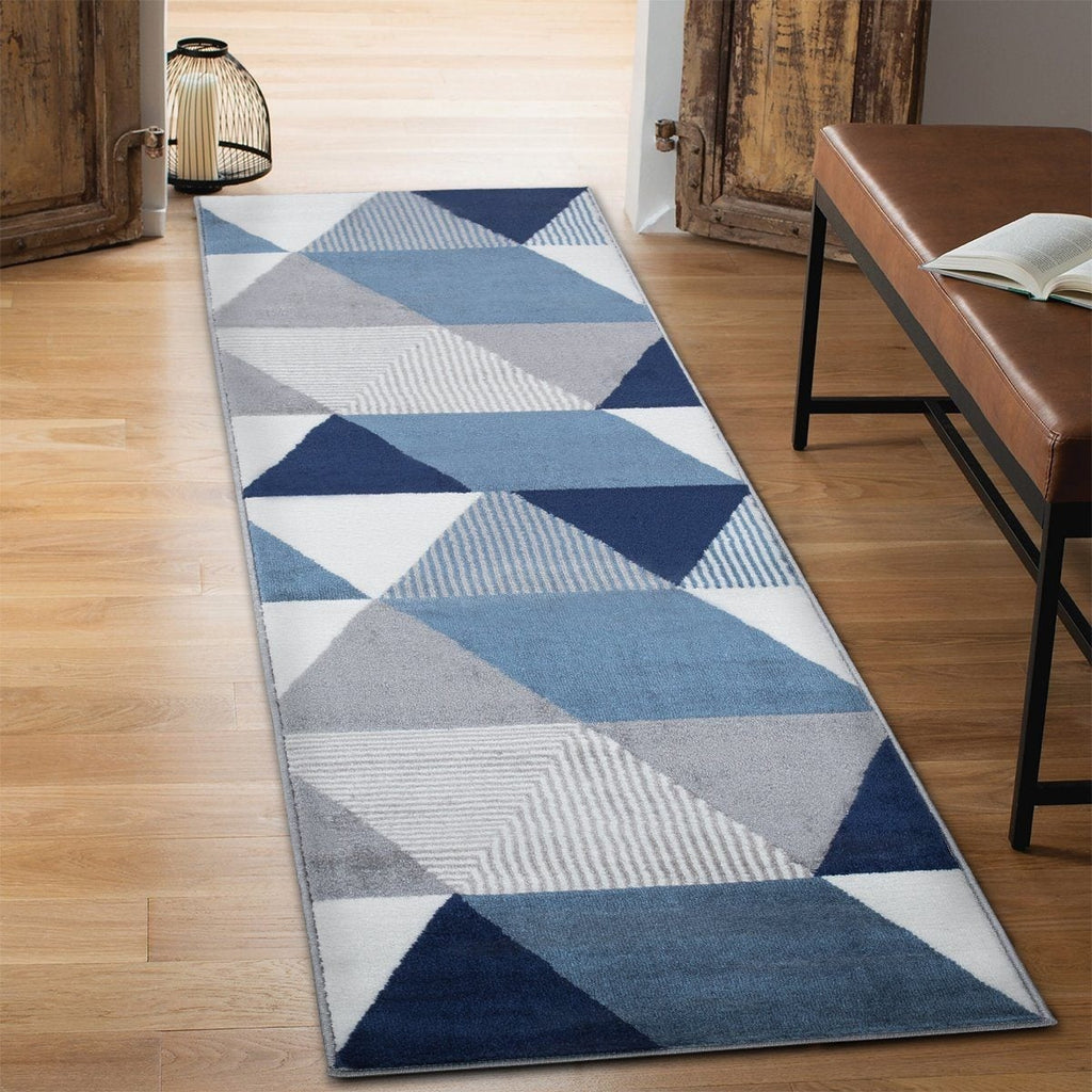 Paris 1950 Navy Blue & Grey Area Rug The Rugs Outlet