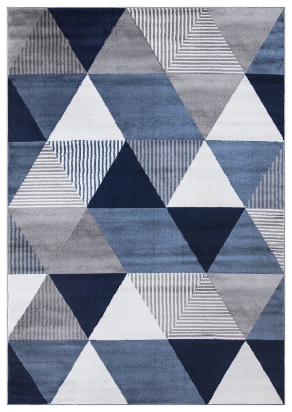 Paris 1950 Navy Blue & Grey Area Rug The Rugs Outlet