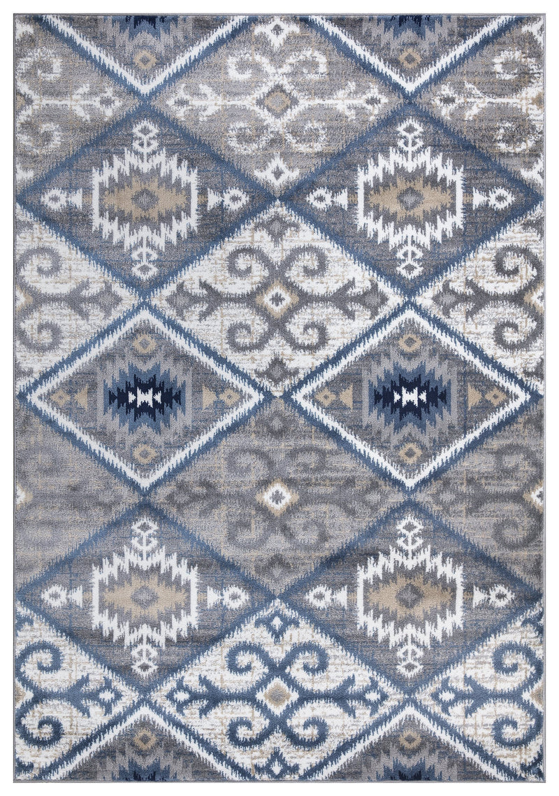 Paris 1985 Grey & Blue Rug The Rugs Outlet