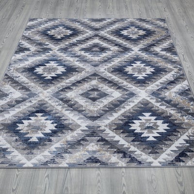 Paris 1994 Dark Blue & Grey Rug The Rugs Outlet CA