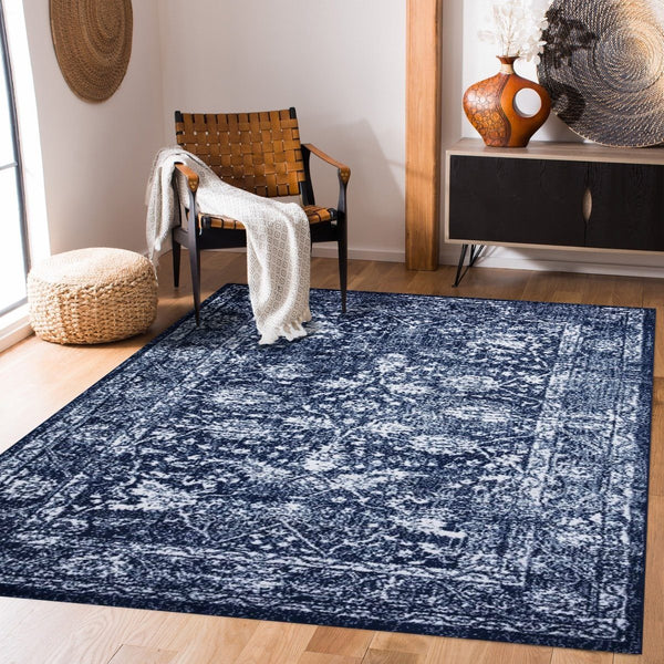 Navy blue area rug best sale