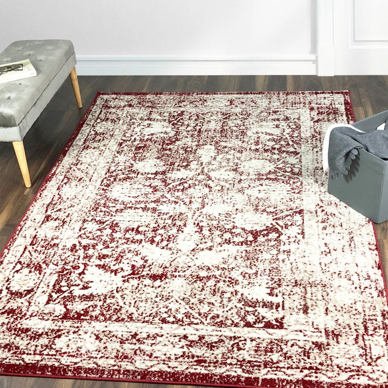 Santorini Red Vintage Flora Rugs The Rugs Outlet