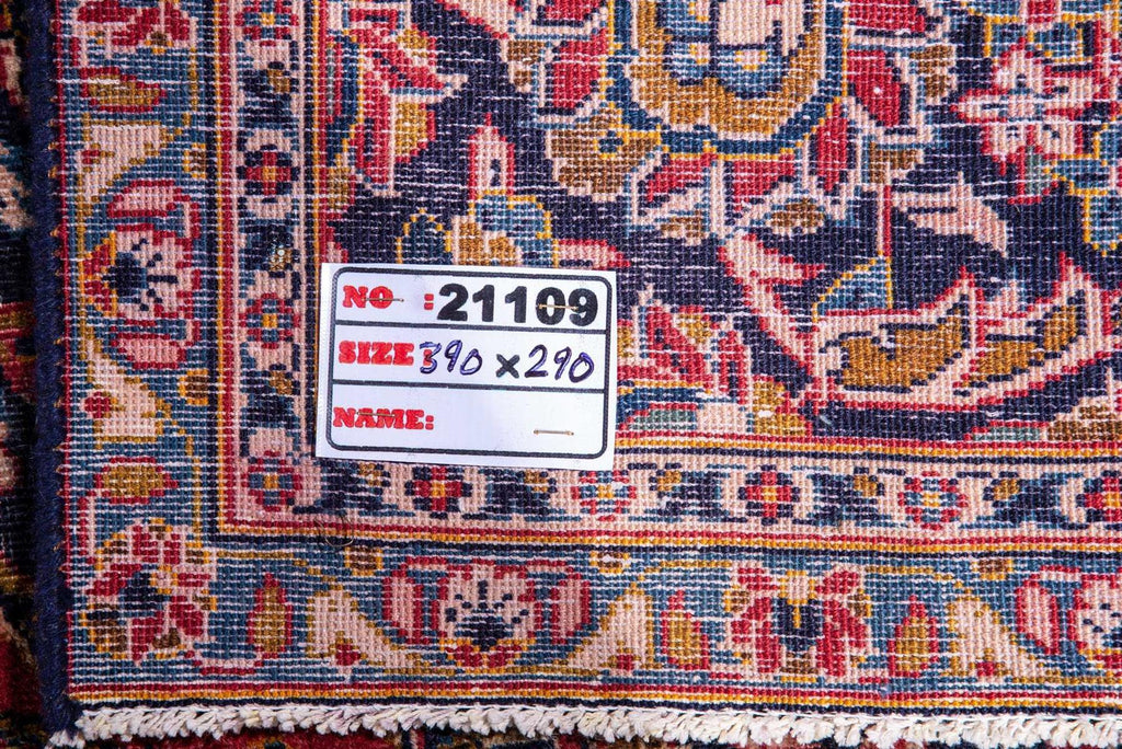 Traditional Antique Area Rugs Wool Medallion Red Rectagular Handmade Oriental Rugs 390X290 CM 12.8X9.5 FT The Rugs Outlet CA
