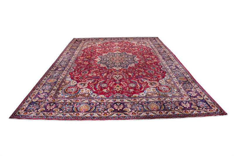 Traditional Antique Area Rugs Wool Medallion Red Rectagular Handmade Oriental Rugs 393X298 CM 12.9X9.8 FT Large The Rugs Outlet CA