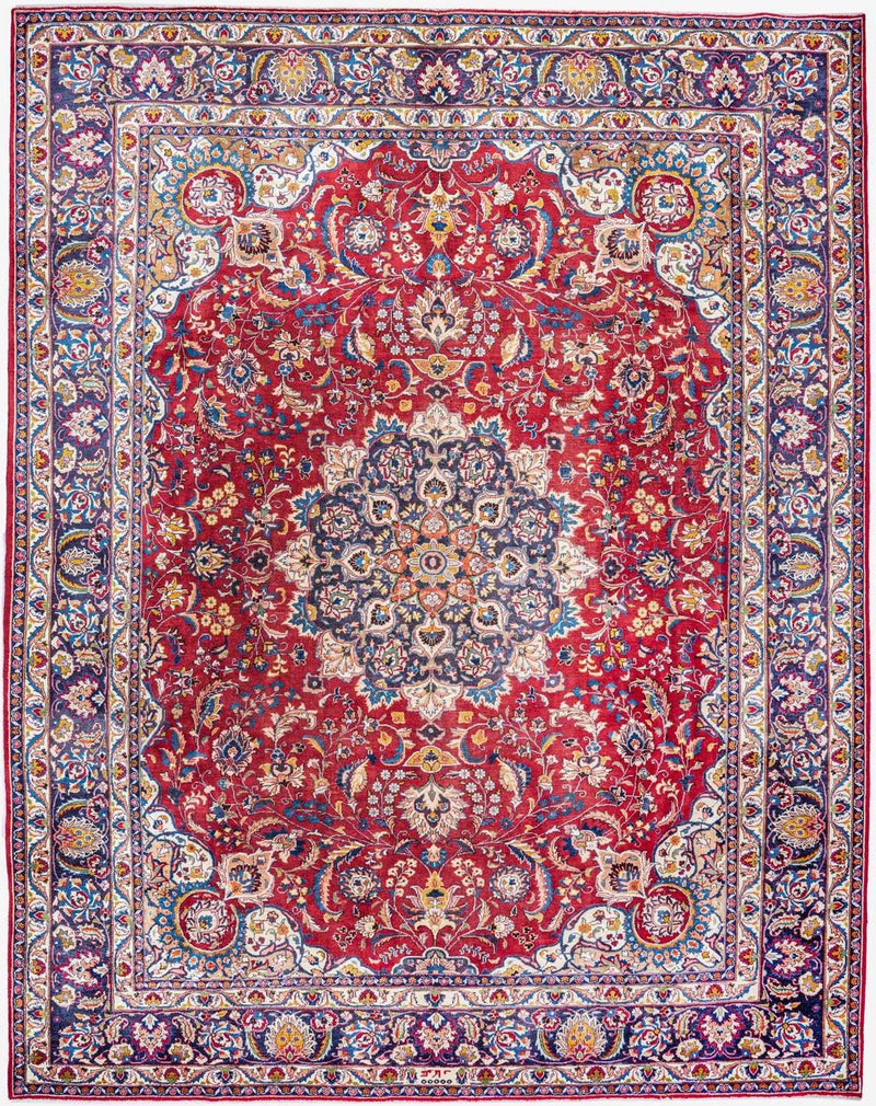Hand-Knotted Medallion Area Rug – Red – 393X298 CM | 12'9"X9'8" therugsoutlet.ca