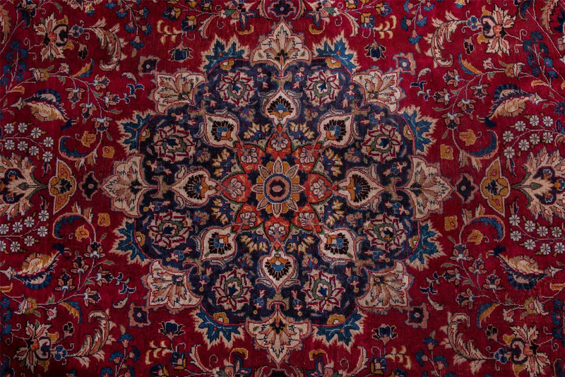 Traditional Antique Area Rugs Wool Medallion Red Rectagular Handmade Oriental Rugs 393X298 CM 12.9X9.8 FT Large The Rugs Outlet CA