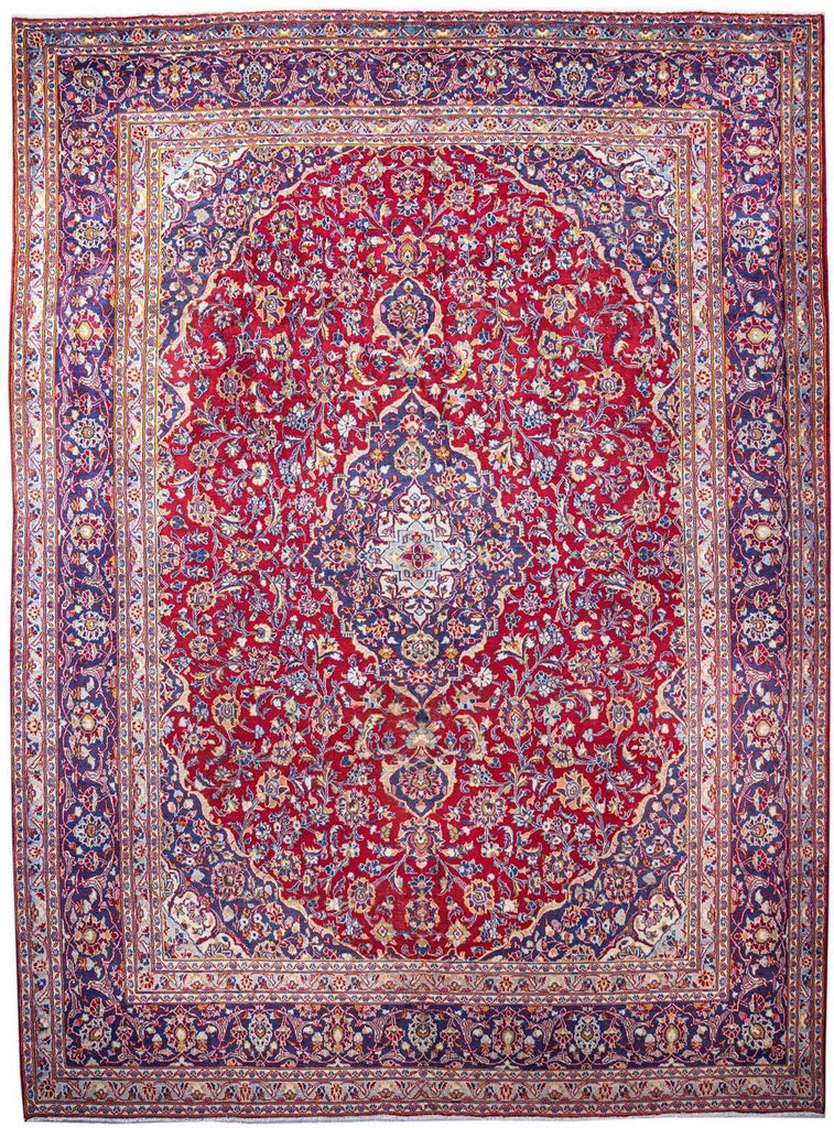 Hand-Knotted Medallion Area Rug - Red - 387X284 CM | 12'8"X9'4" therugsoutlet.ca