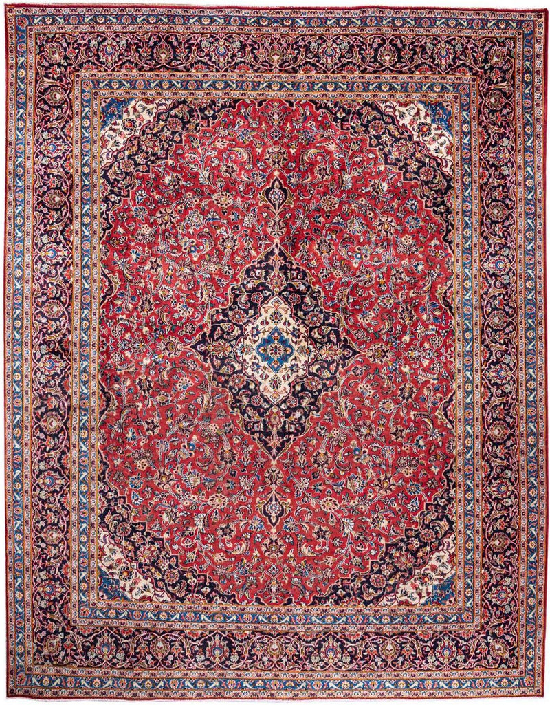Hand-Knotted Medallion Area Rug - Red - 386X293 CM | 12'8"X9'7" therugsoutlet.ca