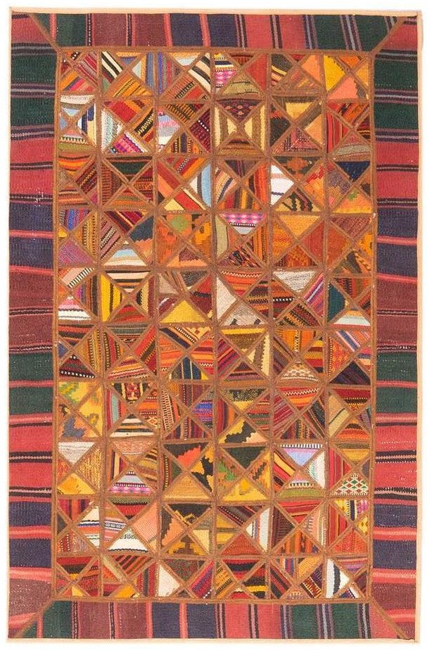 Hand-Knotted Floral Area Rug - Multi-Color - 184X100 CM | 6'0"X3'3"