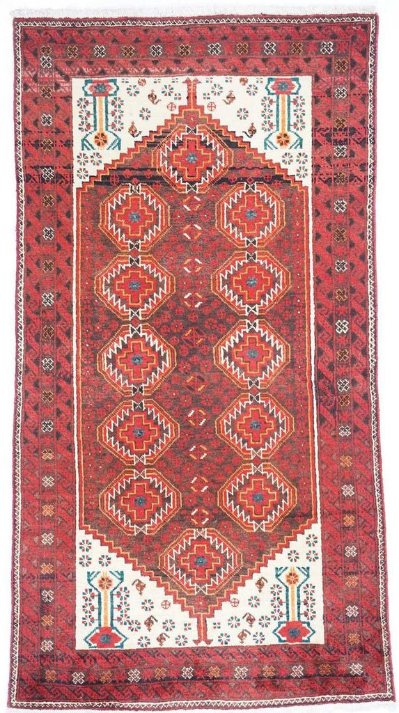 Hand-Knotted Floral Runner Rug - Red - 204X98 CM | 6'8"X3'3" therugsoutlet.ca