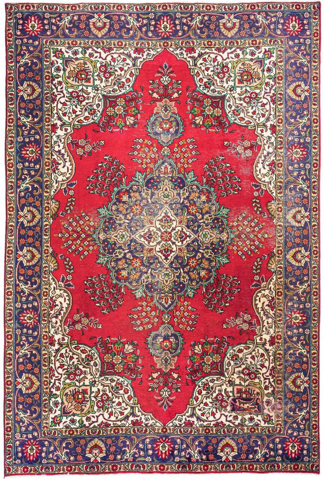 Hand-Knotted Medallion Area Rug – Red – 296X200 CM | 9'7"X6'6" therugsoutlet.ca