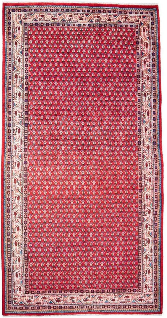 Hand-Knotted Floral Area Rug - Red - 304X160 CM | 9'12"X5'3" therugsoutlet.ca