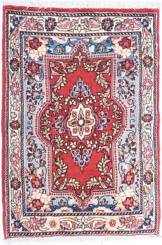 Hand-Knotted Medallion Area Rug - Red - 95X65 CM | 3'1"X2'2" therugsoutlet.ca