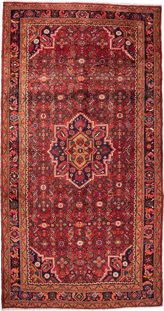 Hand-Knotted Medallion Area Rug - Red - 322X168 CM | 10'7"X5'6" therugsoutlet.ca