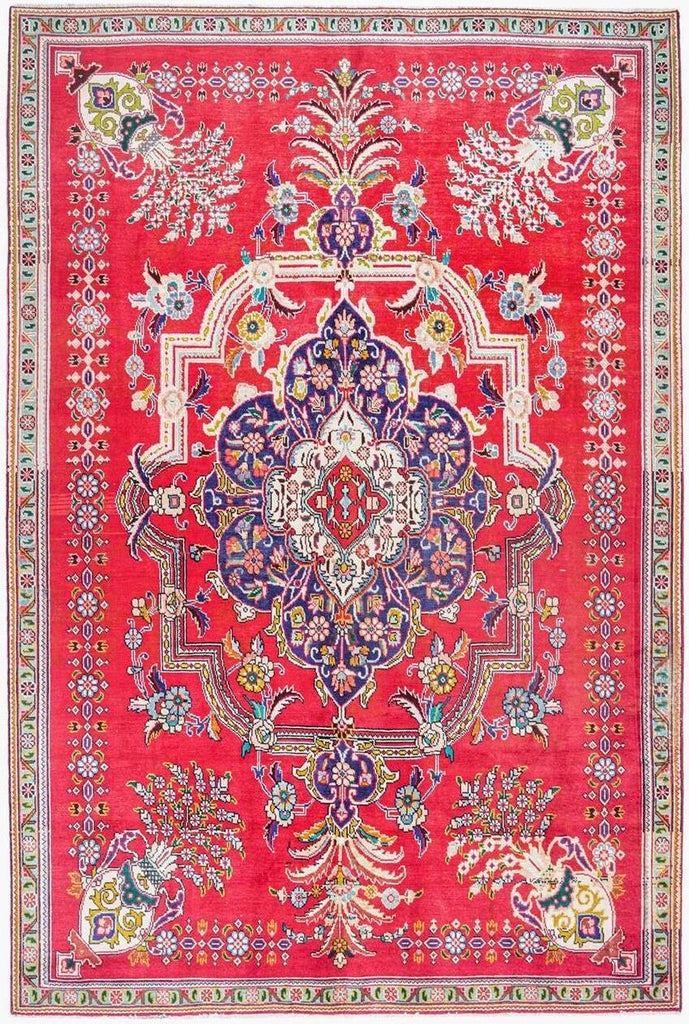 Hand-Knotted Medallion Area Rug - Red - 335X230 CM | 10'12"X7'7" therugsoutlet.ca