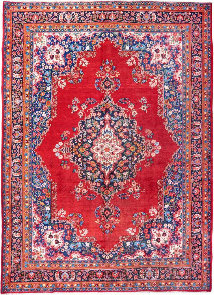 Hand-Knotted Medallion Area Rug - Red - 362X261 CM | 11'11"X8'7" therugsoutlet.ca