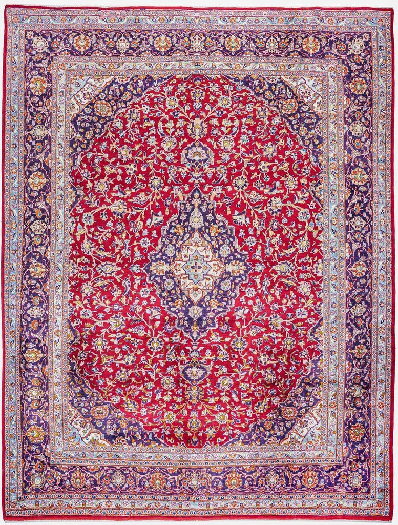 Hand-Knotted Medallion Area Rug - Red - 374X296 CM | 12'3"X9'9" therugsoutlet.ca