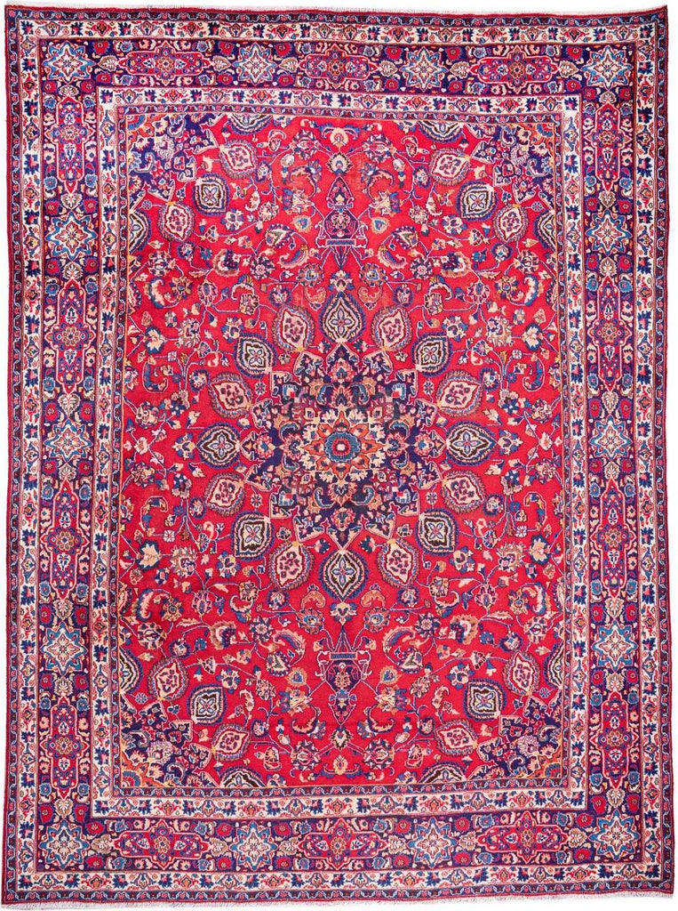 Hand-Knotted Medallion Area Rug - Red - 376X286 CM | 12'4"X9'5" therugsoutlet.ca