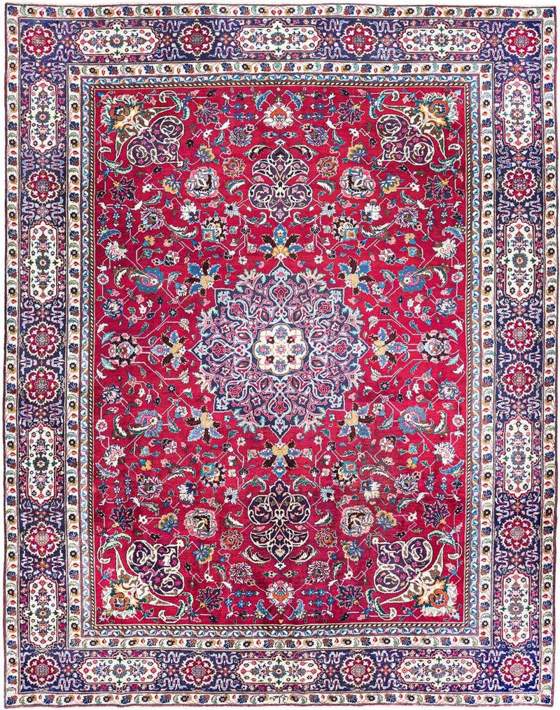 Hand-Knotted Medallion Area Rug - Red - 376X290 CM | 12'4"X9'6" therugsoutlet.ca