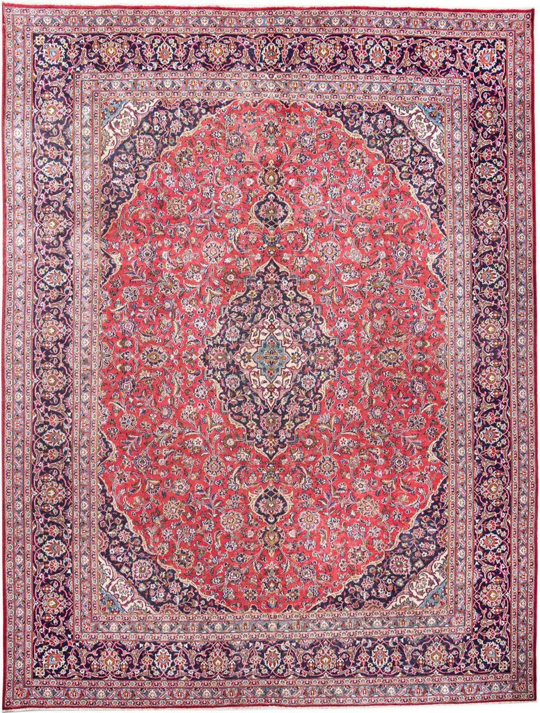 Hand-Knotted Medallion Area Rug - Red - 377X290 CM | 12'4"X9'6" therugsoutlet.ca
