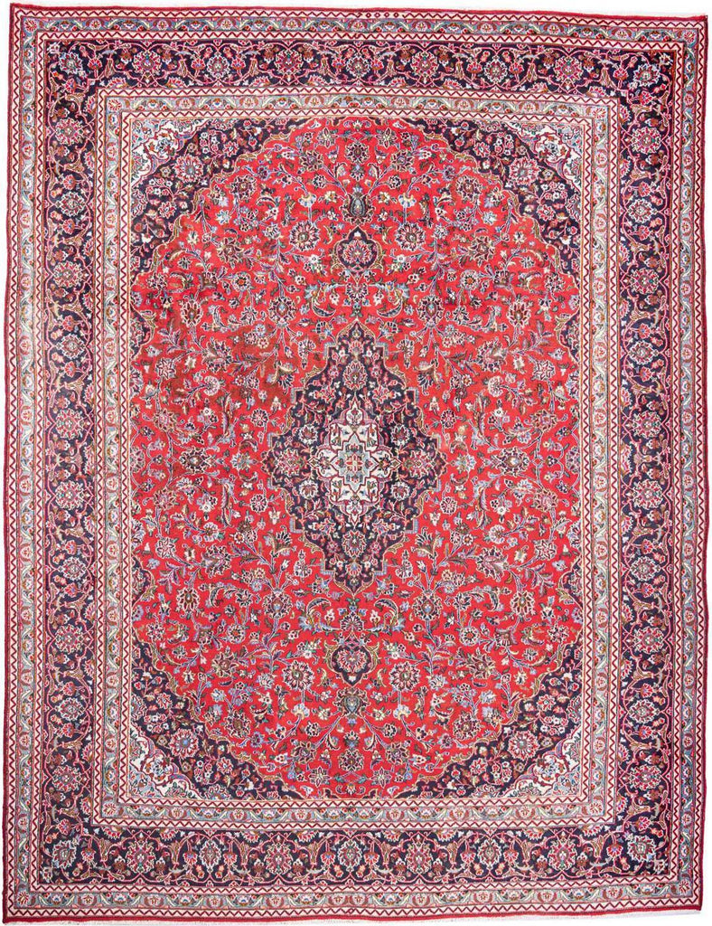 Hand-Knotted Medallion Area Rug - Red - 377X297 CM | 12'4"X9'9" therugsoutlet.ca