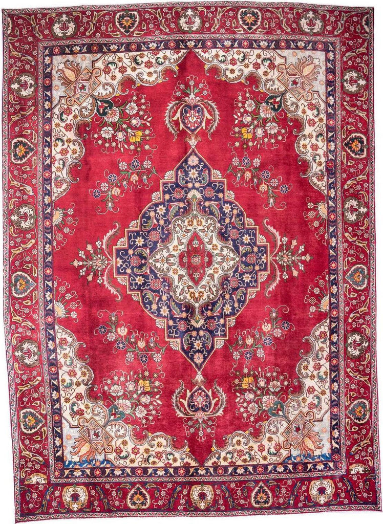 Hand-Knotted Medallion Area Rug - Red - 380X275 CM | 12'6"X9'0" therugsoutlet.ca