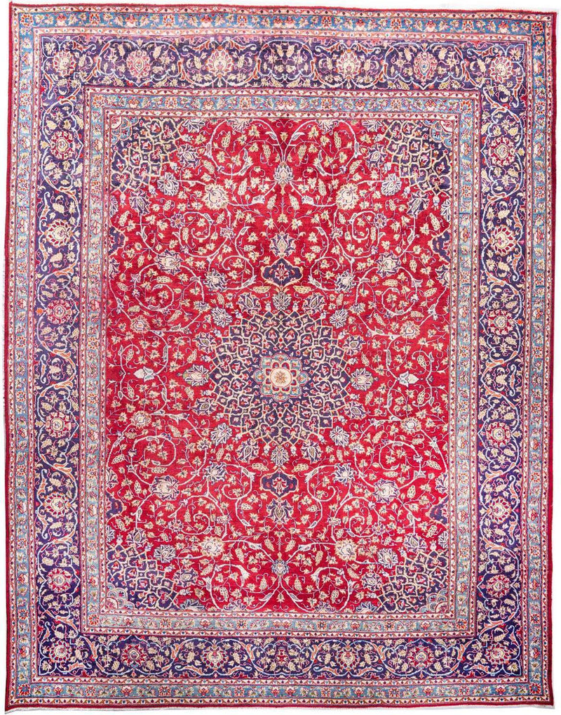 Hand-Knotted Medallion Area Rug - Red - 380X290 CM | 12'6"X9'6" therugsoutlet.ca