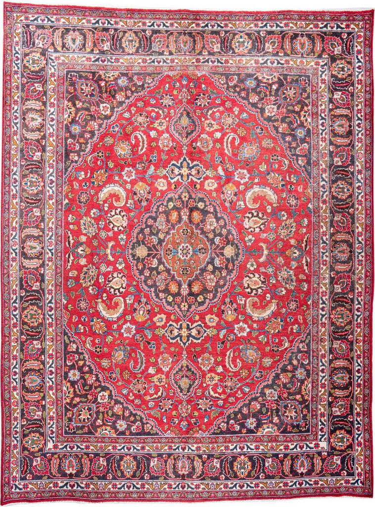 Hand-Knotted Medallion Area Rug - Red - 383X295 CM | 12'7"X9'8" therugsoutlet.ca