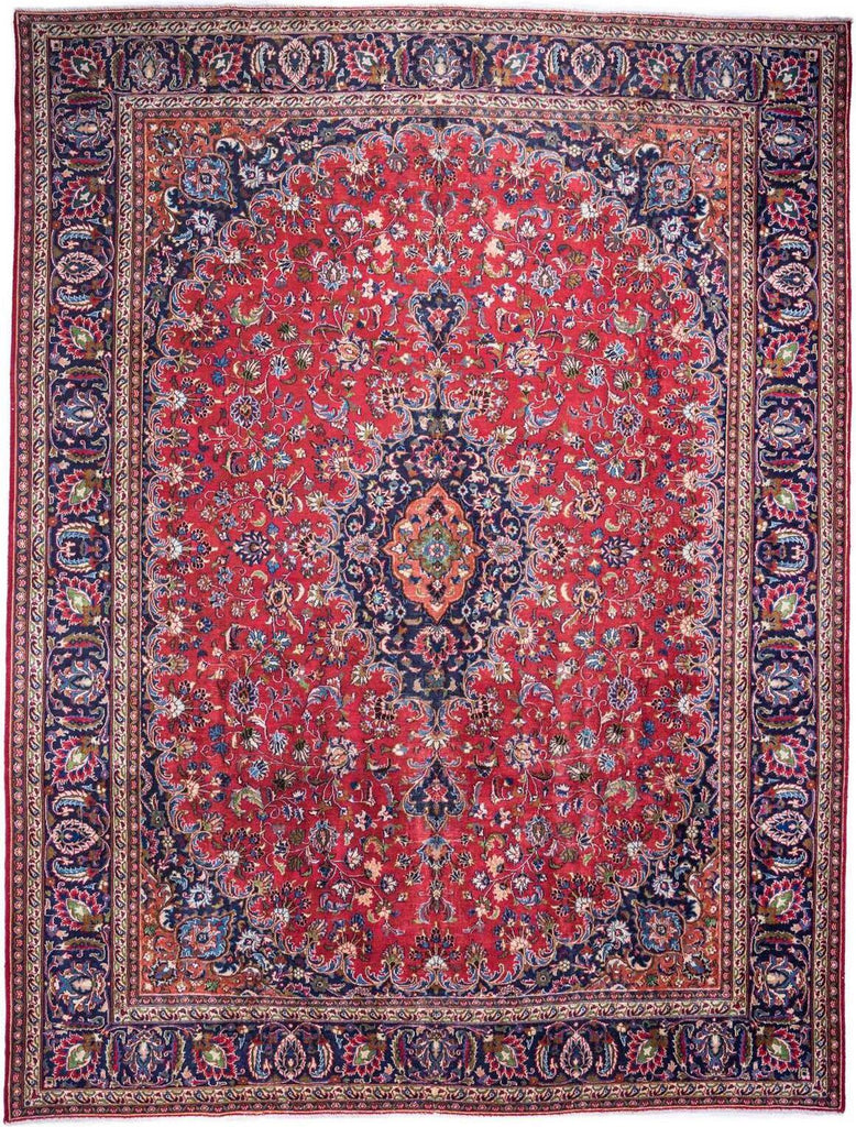 Hand-Knotted Medallion Area Rug - Red - 384X220 CM | 12'7"X7'3" therugsoutlet.ca