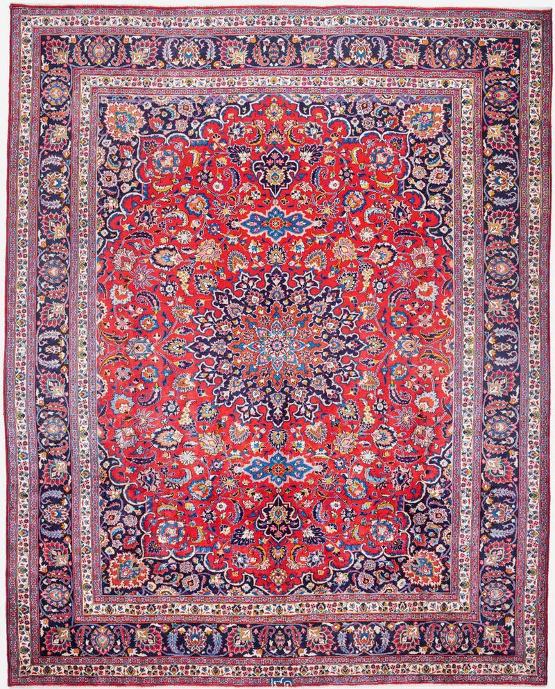 Hand-Knotted Medallion Area Rug - Red - 384X290 CM | 12'7"X9'6" therugsoutlet.ca