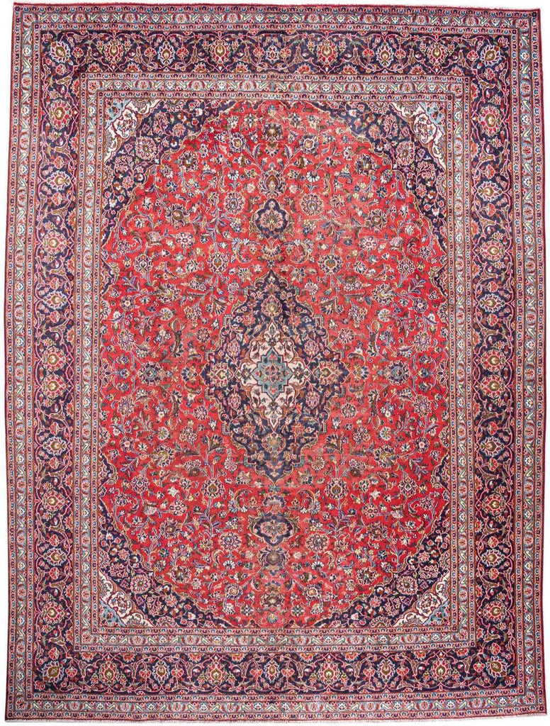 Hand-Knotted Medallion Area Rug - Red - 385X296 CM | 12'8"X9'9" therugsoutlet.ca