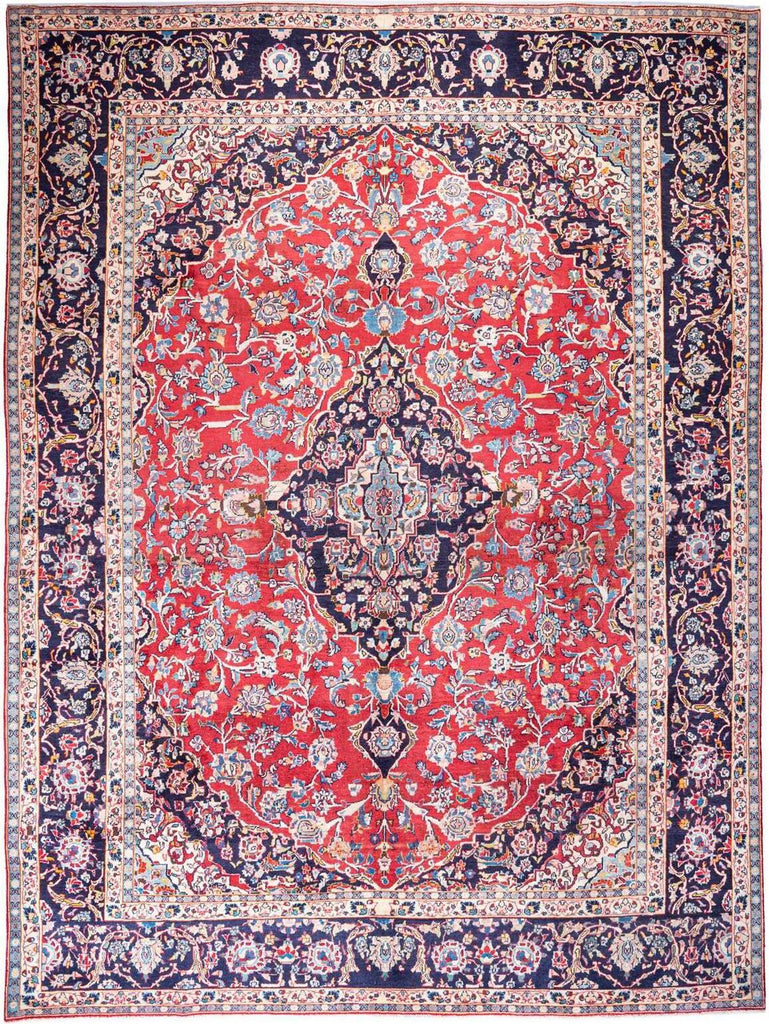 Hand-Knotted Medallion Area Rug - Red - 386X297 CM | 12'8"X9'9" therugsoutlet.ca