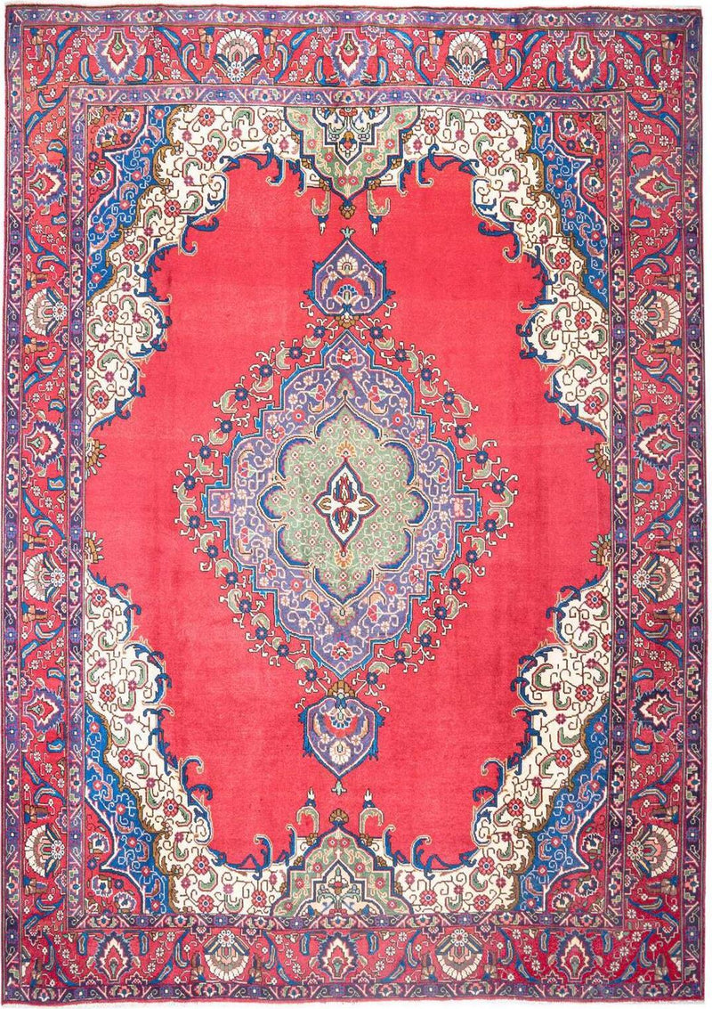 Hand-Knotted Medallion Area Rug - Red - 387X287 CM | 12'8"X9'5" therugsoutlet.ca