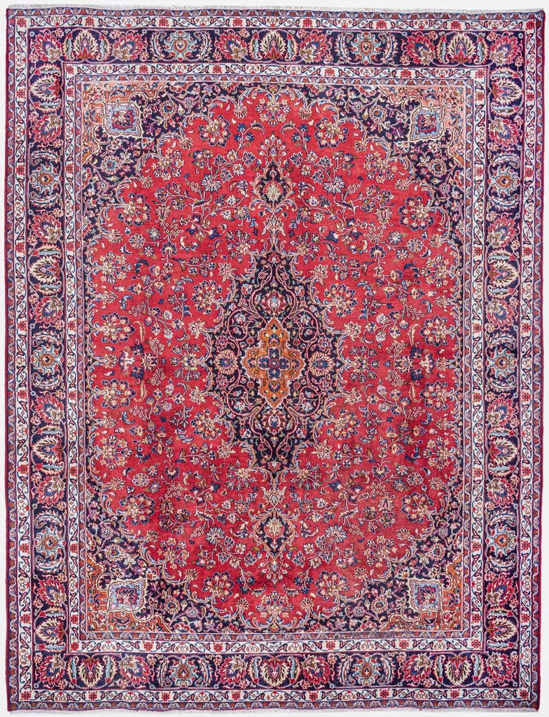 Hand-Knotted Medallion Area Rug - Red - 388X291 CM | 12'9"X9'7" therugsoutlet.ca