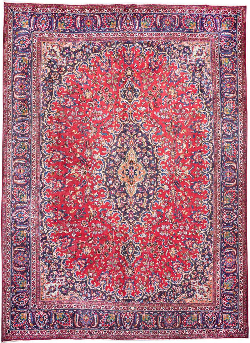 Hand-Knotted Medallion Area Rug - Red - 390X288 CM | 12'10"X9'5" therugsoutlet.ca