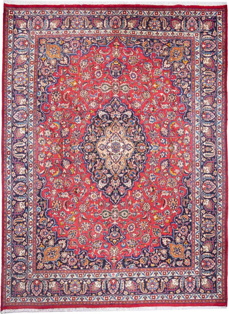 Hand-Knotted Medallion Area Rug - Red - 390X302 CM | 12'10"X9'11" therugsoutlet.ca
