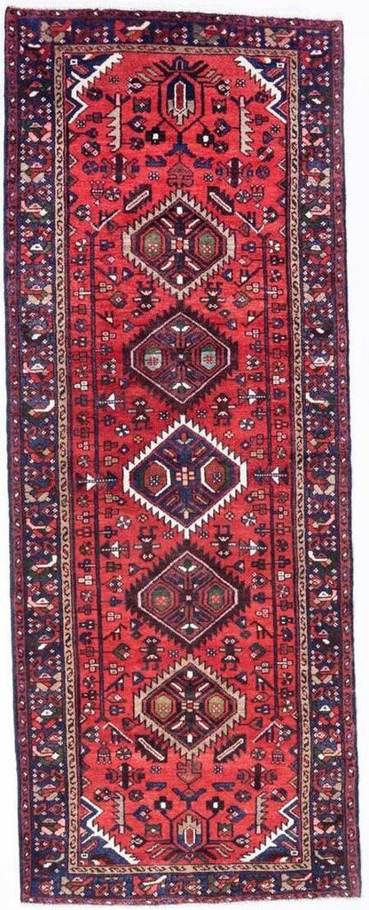 Hand-Knotted Floral Runner Rug - Red - 285X105 CM | 9'4"X3'5" therugsoutlet.ca