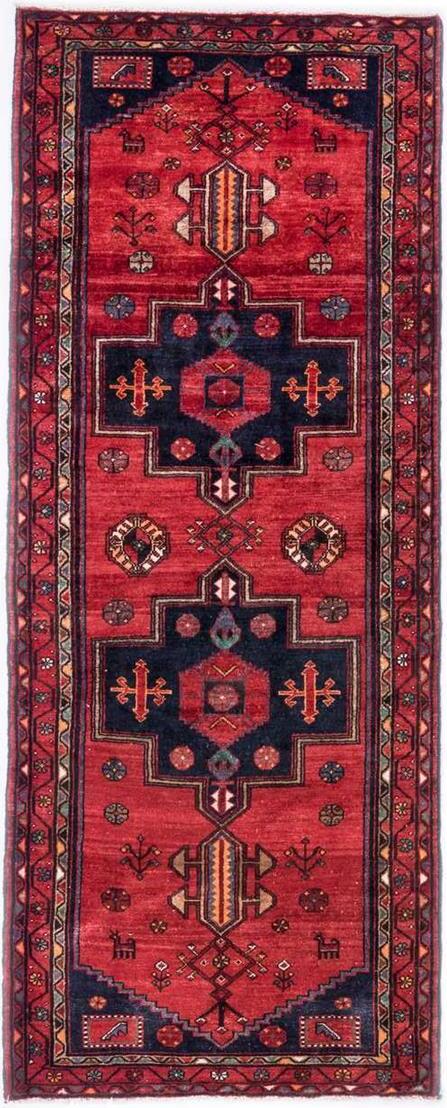 Hand-Knotted Multi medallion Runner Rug - Red - 295X115 CM | 9'8"X3'9" therugsoutlet.ca