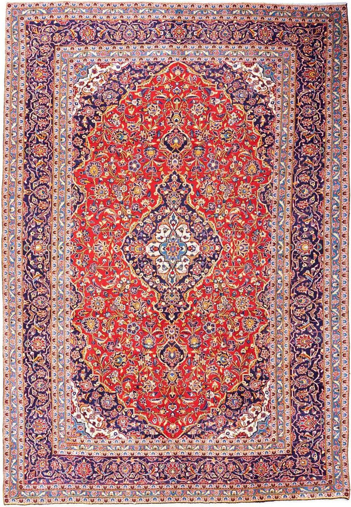Hand-Knotted Medallion Area Rug - Red - 361X252 CM | 11'10"X8'3" therugsoutlet.ca