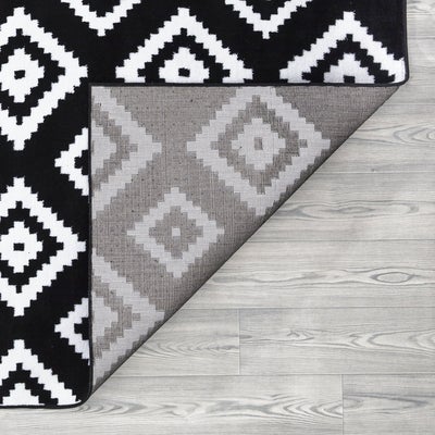 Trendy 7984 Geometric Black Design Area Rug The Rugs Outlet