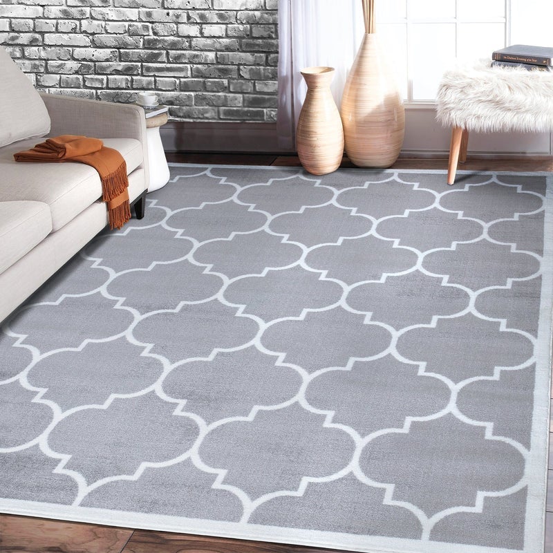 Trendy Grey Trellis Design Area Rug The Rugs Outlet